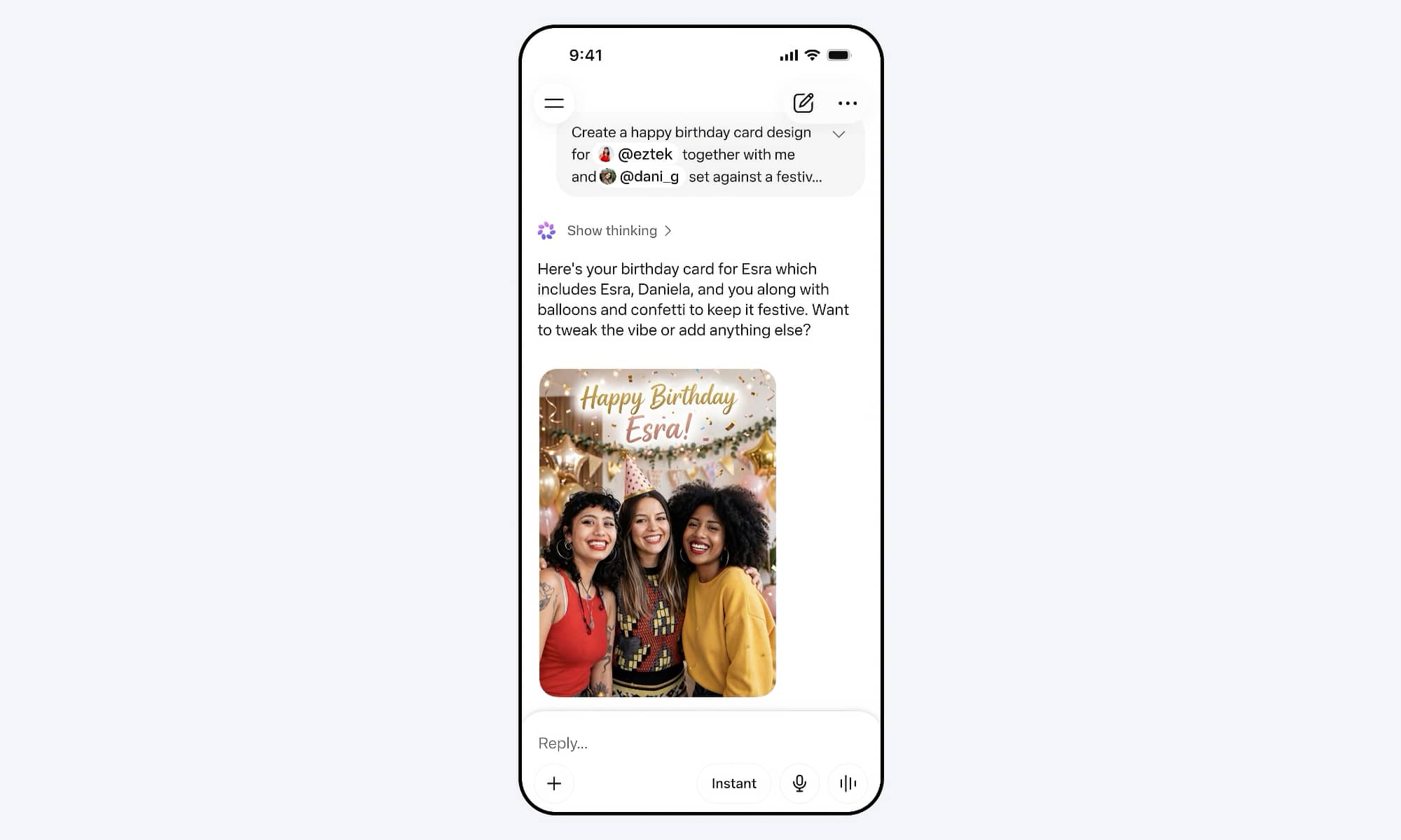 Meta AI Muse Image Instagram at mentions