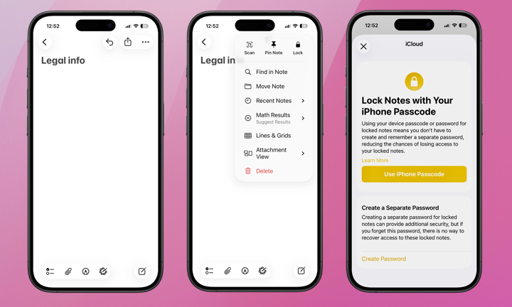 Notes FaceID Lock