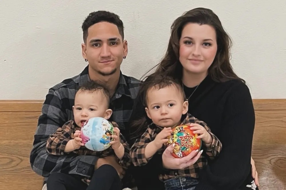 Madison Crider and Victor Peralta Perez with their twin children
