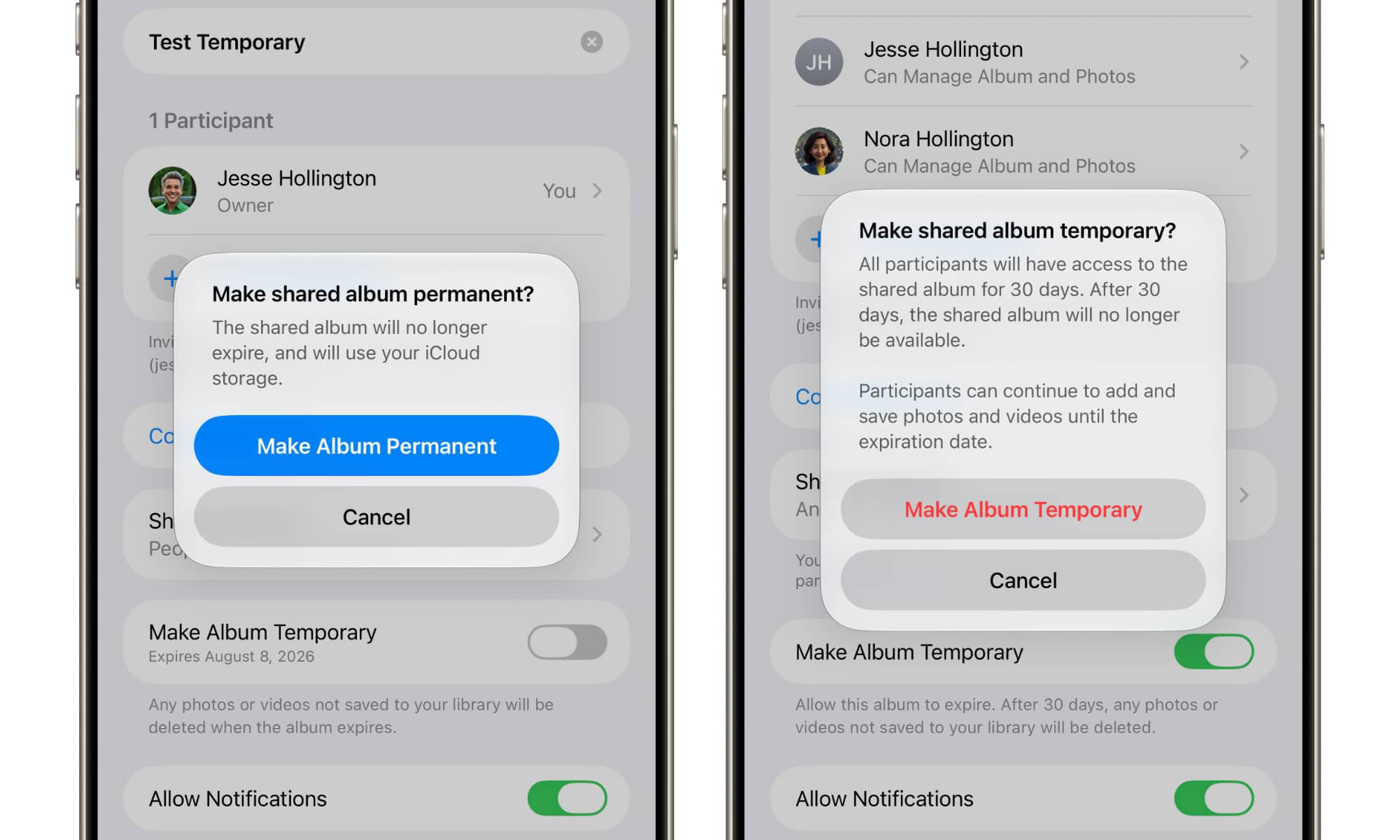 iOS 27 iCloud Shared Albums temporary permanent