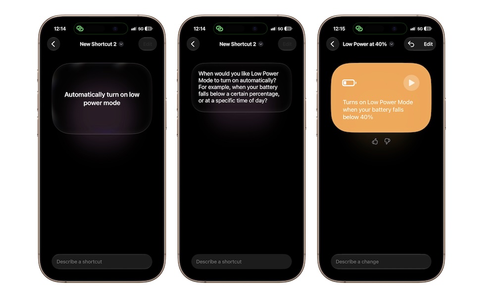 Creating a Low Power Mode Shortcut automation in iOS 27 on iPhone