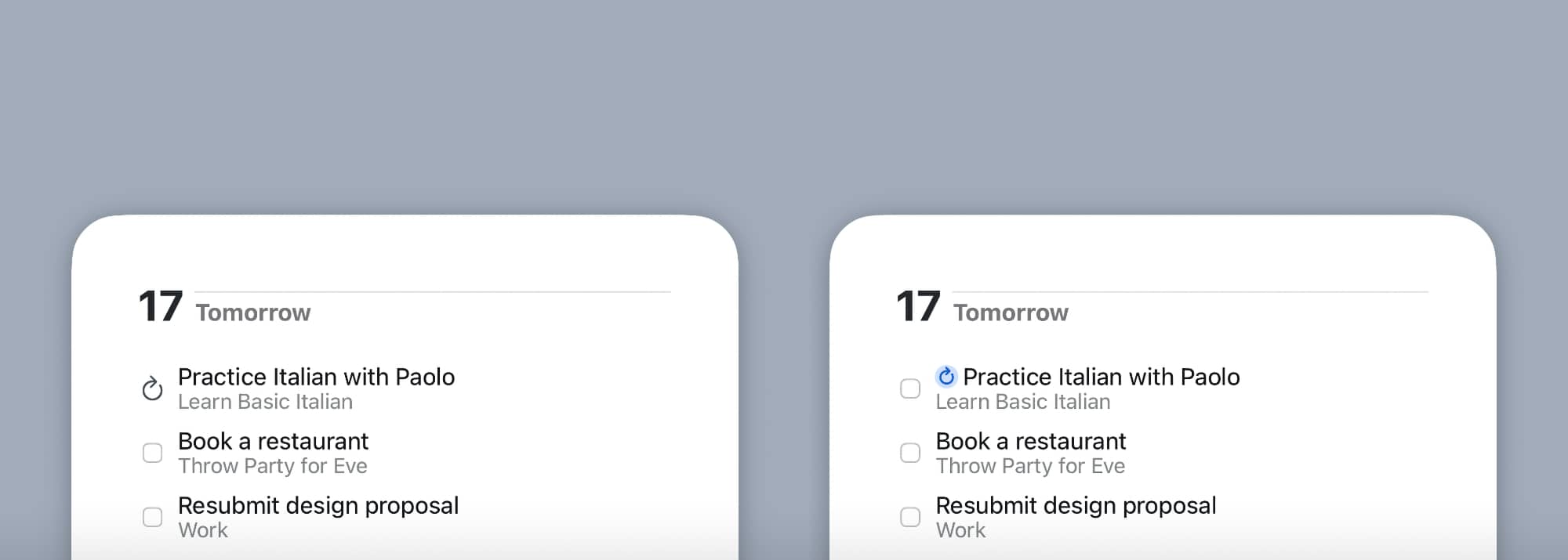 Things 3.23 Repeating Todo Design