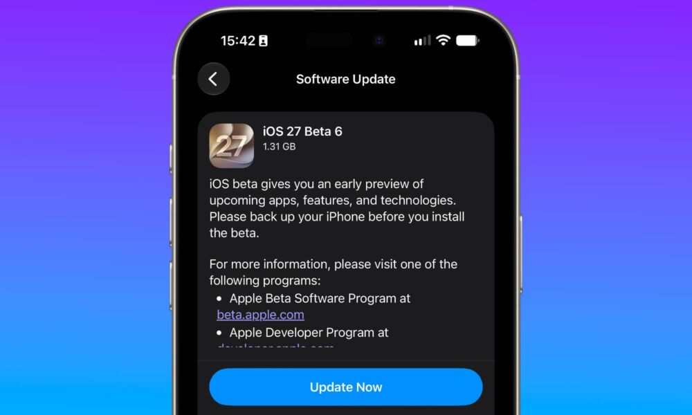 iOS 27 beta 6 hero