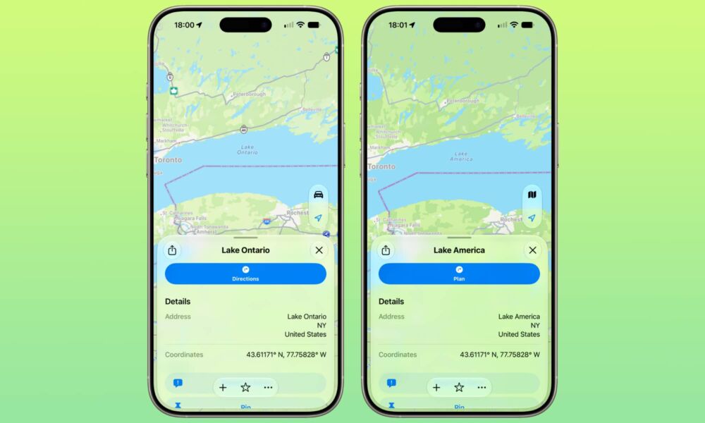 Apple Maps Lake Ontario America