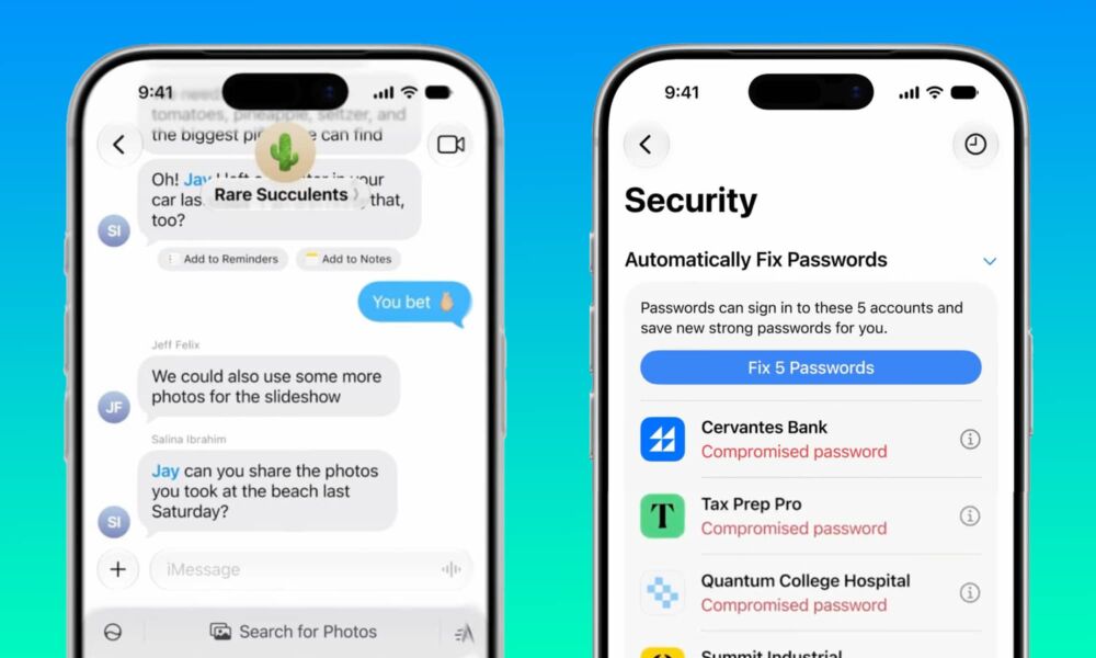 iOS 27 Suggestions in Messages Fix Passwords