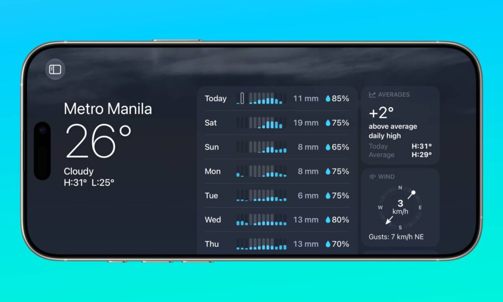 iOS 27 Weather forecast landscape hero