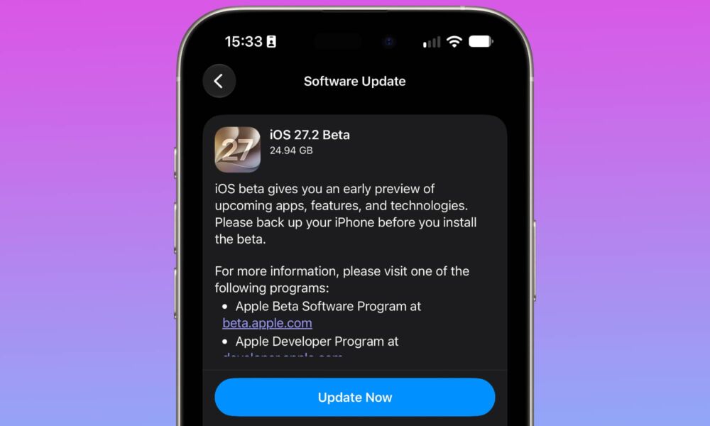 iOS 27.2 beta 1 hero
