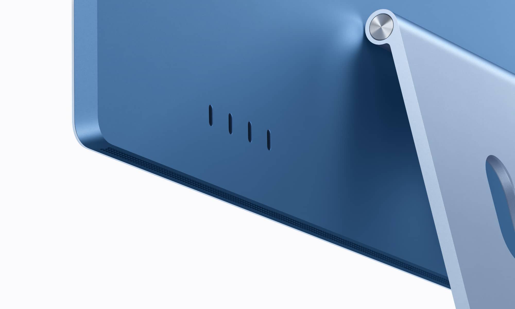 Apple iMac with M6 rear view showing Thunderbolt / USB 4 ports.