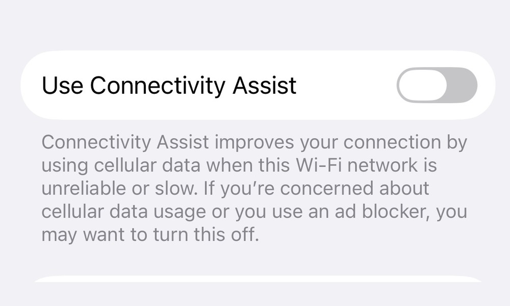 Connectivity Assist Per Network